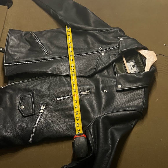 🔥TOPMAN Genuine Leather Moto Jacket Mens L 101-106 CM. Black. (Worn Once)🔥 - Picture 7 of 7